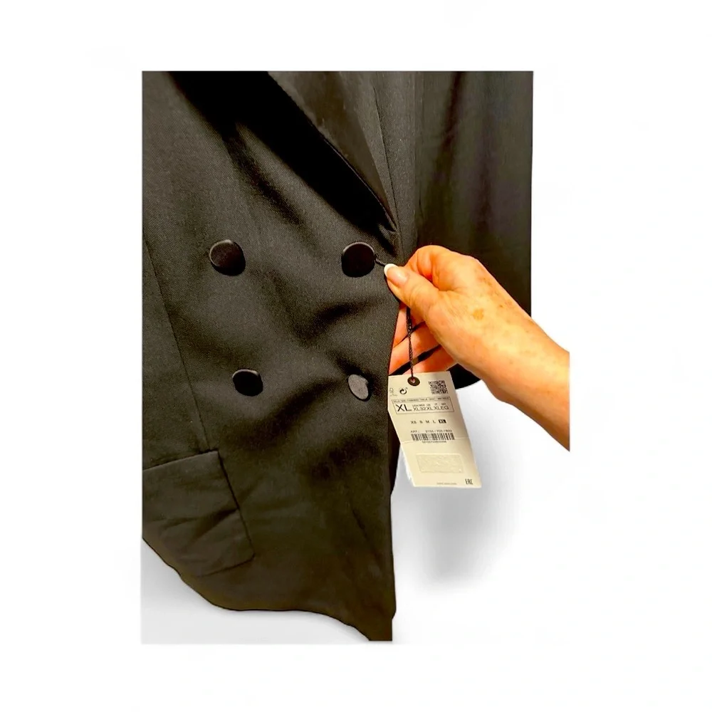 Zara NEW Women’s Tuxedo Blazer or Mini Dress. Long line, never worn. Black - Picture 7 of 11